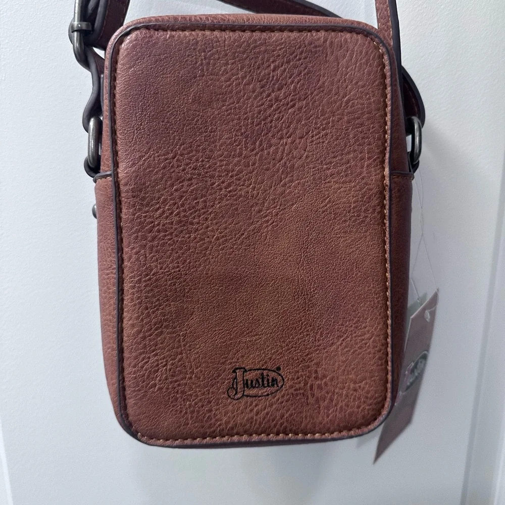 NWT Justin Boots Leather Crossbody Purse - Picture 2 of 9